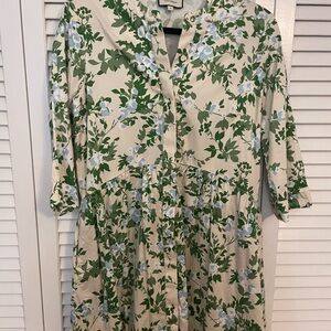 Tuckernuck Green and Cream Royal Shirtdress